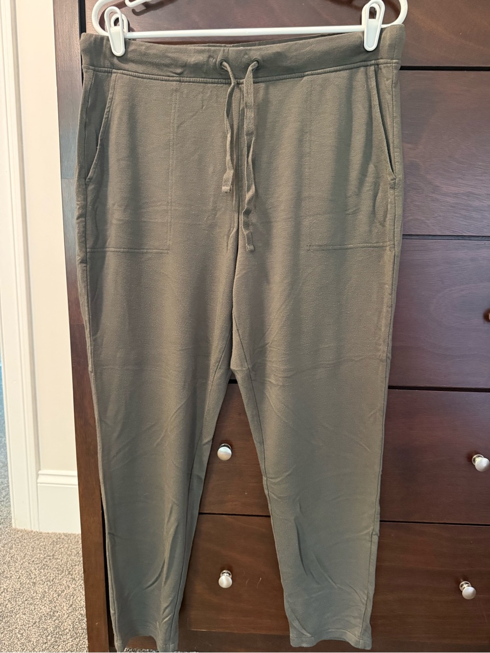 Lou & Grey for Loft Women's Olive Drawstring Jogger Pants